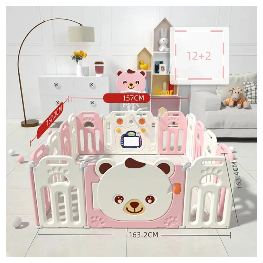 Little Angel Kids Playpen (Pink) - 163 x 163 x 65 cm