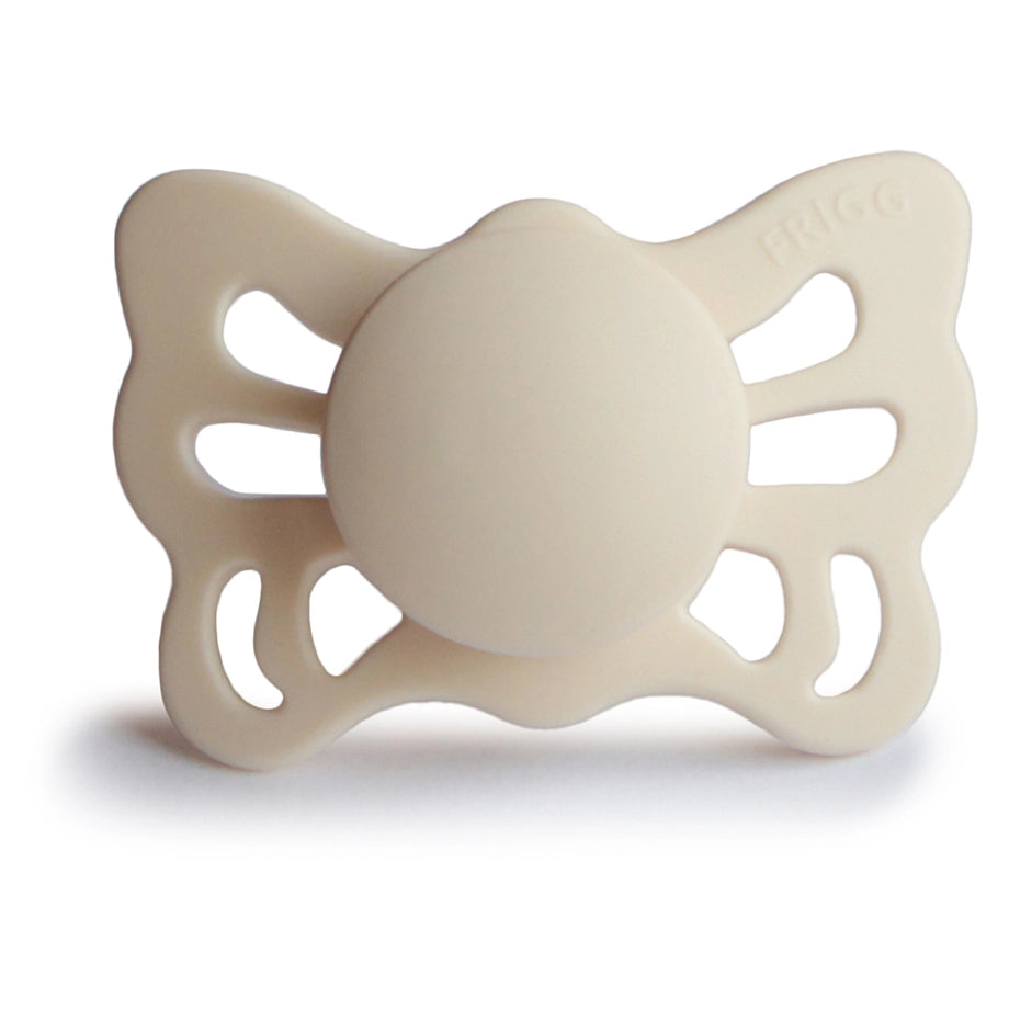 FRIGG Butterfly Anatomical Silicone Baby Pacifier Size 1 (0–6 Months) 1-Pack (Cream)