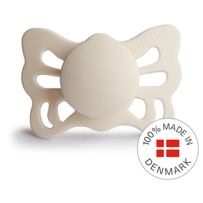 FRIGG Butterfly Anatomical Silicone Baby Pacifier Size 1 (0–6 Months) 1-Pack (Cream)