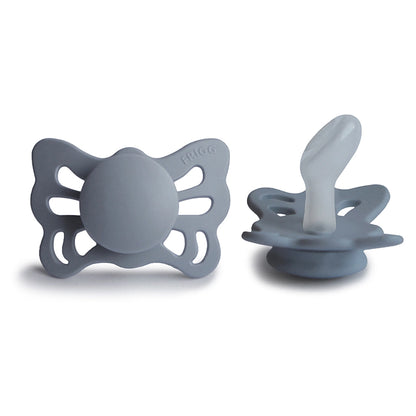 FRIGG Butterfly Anatomical Silicone Baby Pacifier Size 1 (0–6 Months) 1-Pack (Great Gray)