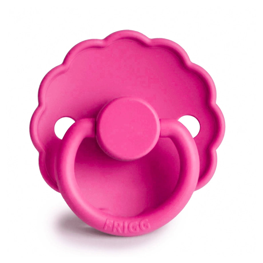 FRIGG Daisy Latex Baby Pacifier Size 1 (0–6 Months) 1-Pack (Fuchsia)