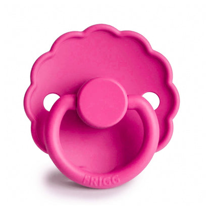 FRIGG Daisy Latex Baby Pacifier Size 1 (0–6 Months) 1-Pack (Fuchsia)