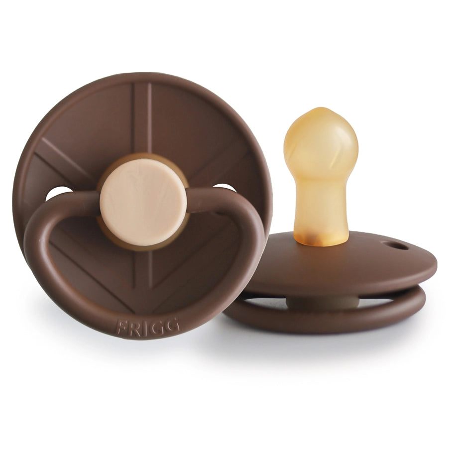 FRIGG Little Viking Latex Baby Pacifier Size 1 (0–6 Months) 1-Pack (Pack Bjorn Cocoa)