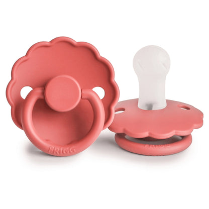 FRIGG Daisy Latex Baby Pacifier Size 1 (0–6 Months) 1-Pack (Poppy)