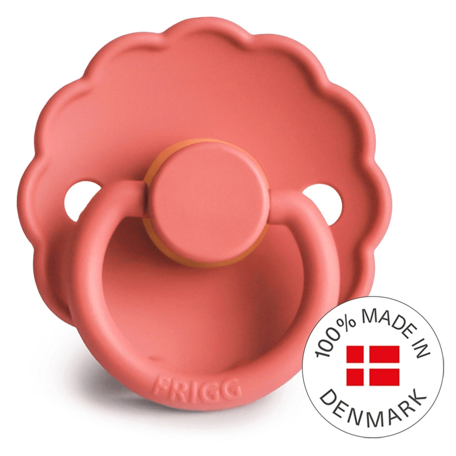 FRIGG Daisy Latex Baby Pacifier Size 1 (0–6 Months) 1-Pack (Poppy)