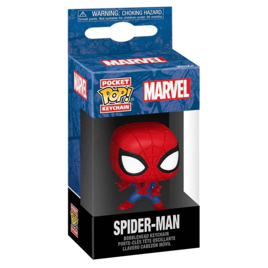 Funko POP! Pocket Marvel Spider-Man Spider-Man (Marvel New Classics) Vinyl Bobblehead Keychain (10.2 cm)