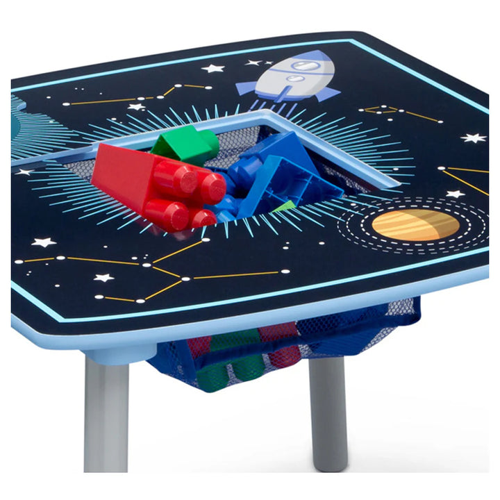 Delta Children Space Adventures Kids Wood Table and Chair Set with Storage