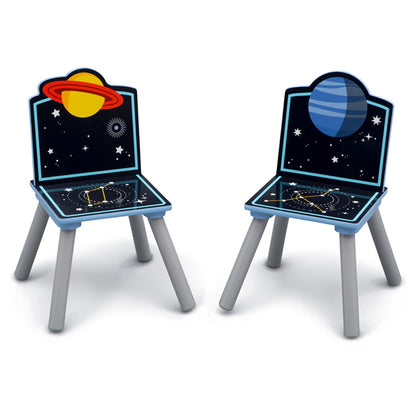 Delta Children Space Adventures Kids Wood Table and Chair Set with Storage