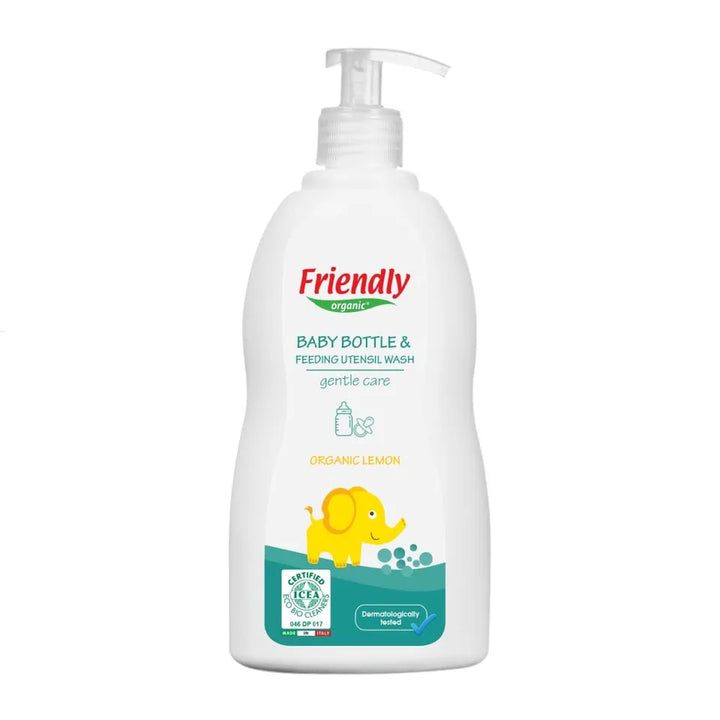 Friendly Organic Fragrance Free Baby Bottle & Feeding Utensil Wash Lemon 500ml