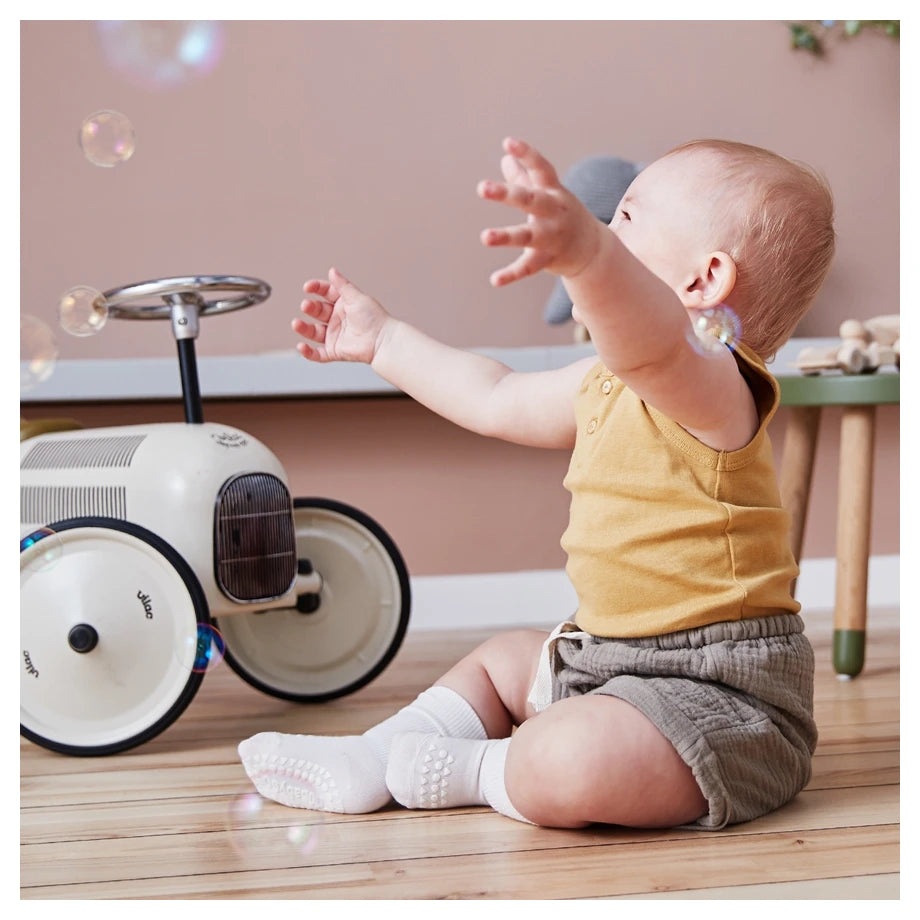 Go Baby Go Non-Slip Socks Bamboo (2-3Yrs) (Off White)