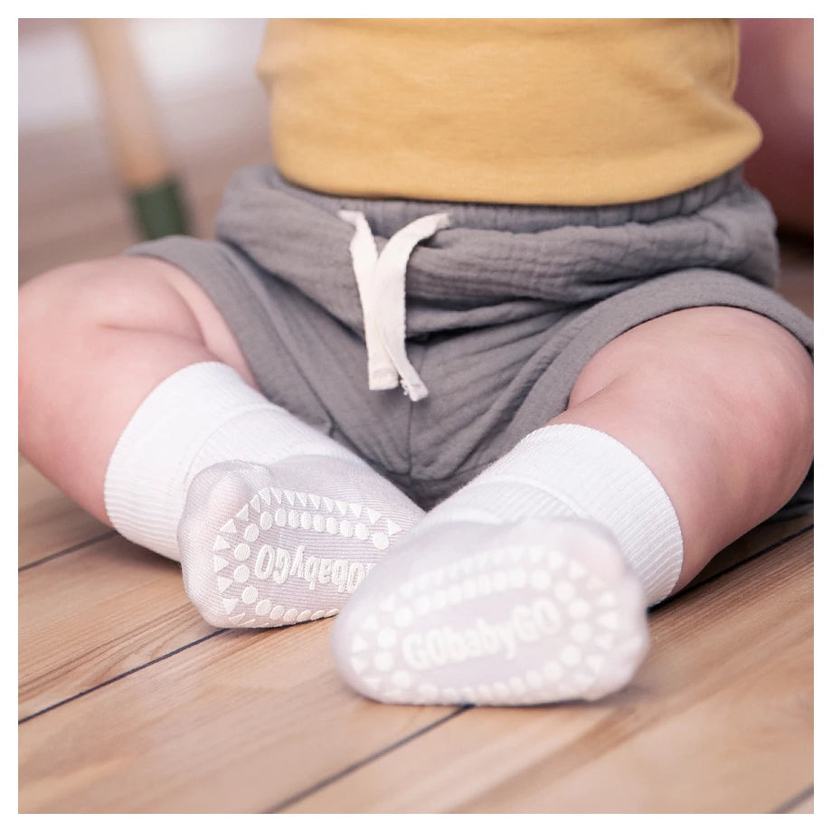Go Baby Go Non-Slip Socks Bamboo (2-3Yrs) (Off White)