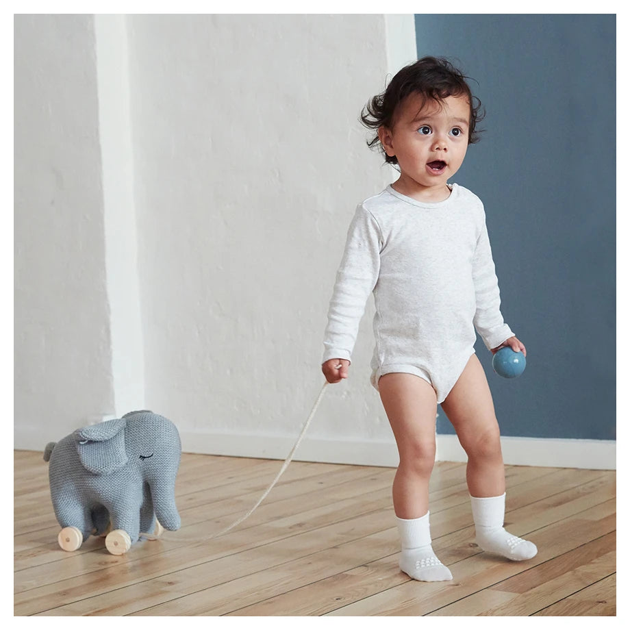 Go Baby Go Non-Slip Socks Bamboo (2-3Yrs) (Off White)