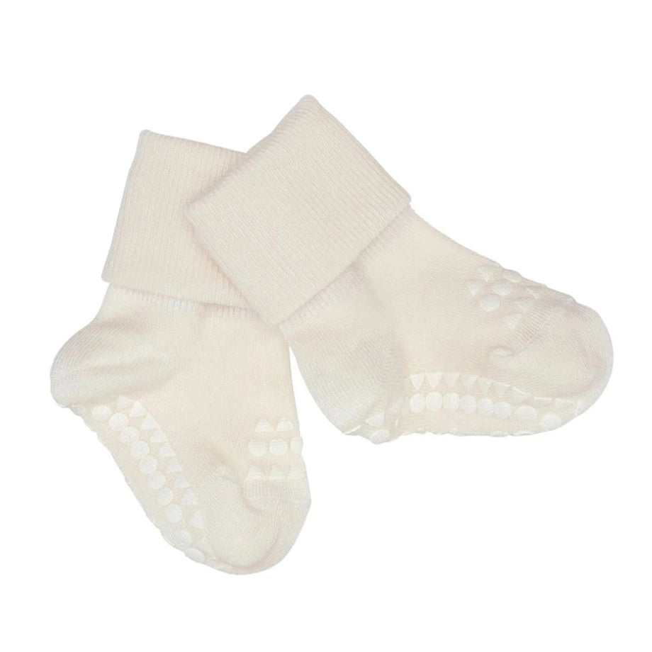 Go Baby Go Non-Slip Socks Bamboo (1-2Yrs) (Off White)