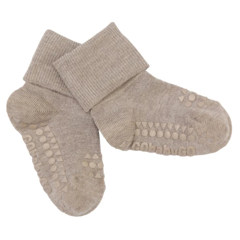 Go Baby Go Non-Slip Socks Bamboo (2-3Yrs) (Sand)