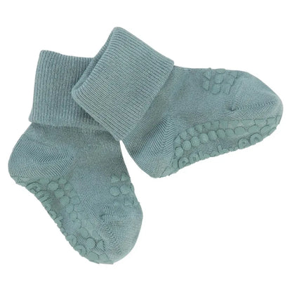 Go Baby Go Non-Slip Socks Bamboo (6-12M) (Dusty Blue)
