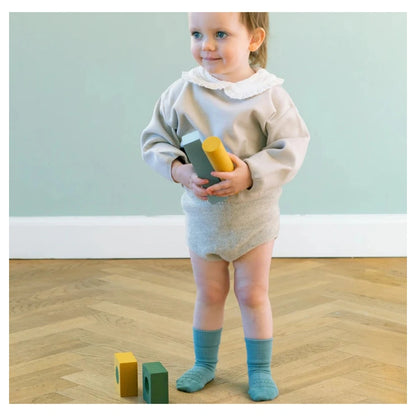 Go Baby Go Non-Slip Socks Bamboo (6-12M) (Dusty Blue)