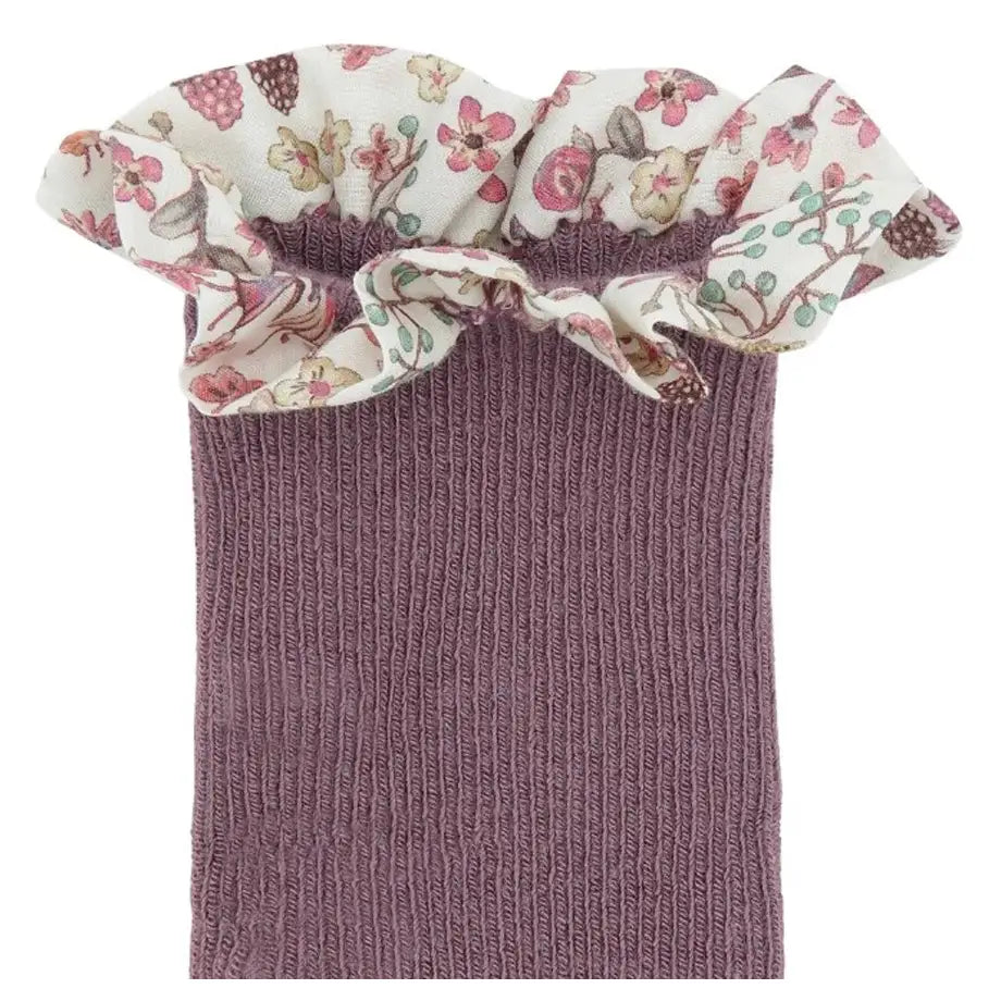 Go Baby Go Non-Slip Socks Bamboo Liberty (2-3Yrs) (Misty Plum)