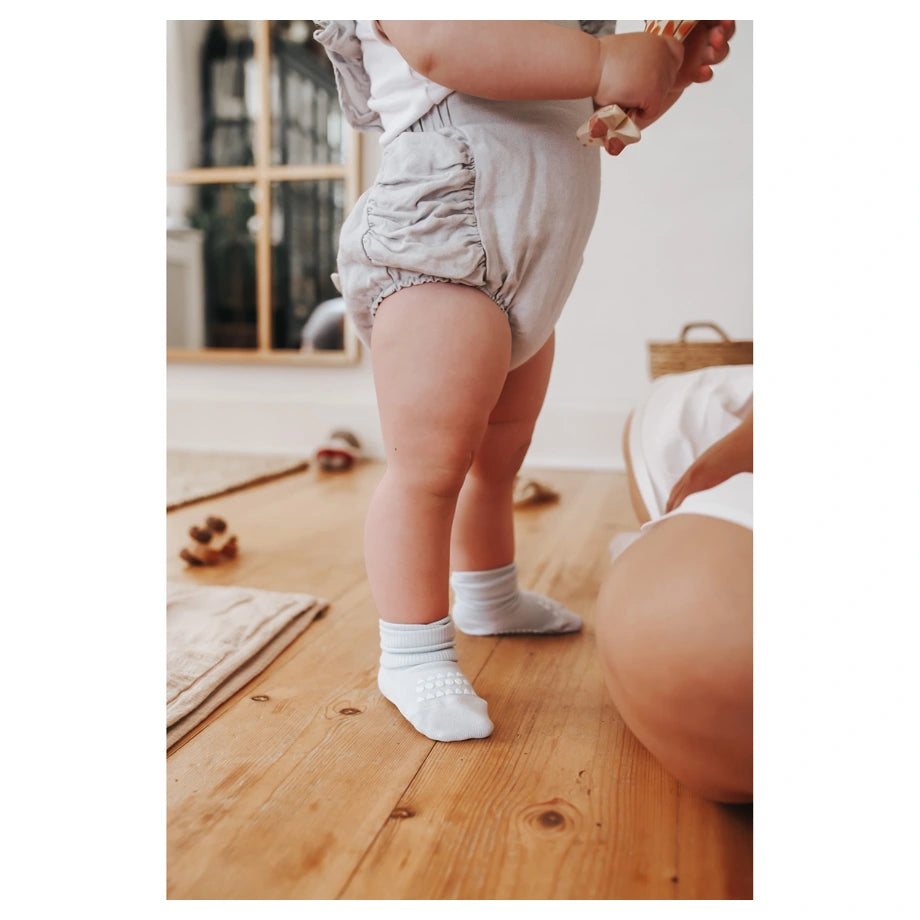 Go Baby Go Non-Slip Socks Bamboo (1-2Yrs) (Off White)