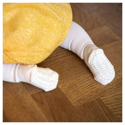 Go Baby Go Non-Slip Socks Bamboo (1-2Yrs) (Off White)