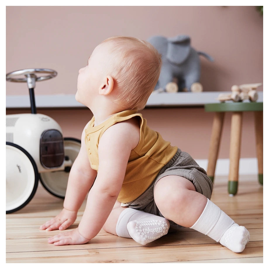 Go Baby Go Non-Slip Socks Bamboo (1-2Yrs) (Off White)