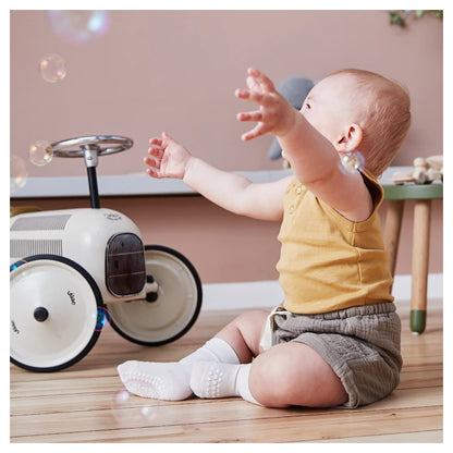Go Baby Go Non-Slip Socks Bamboo (1-2Yrs) (Off White)