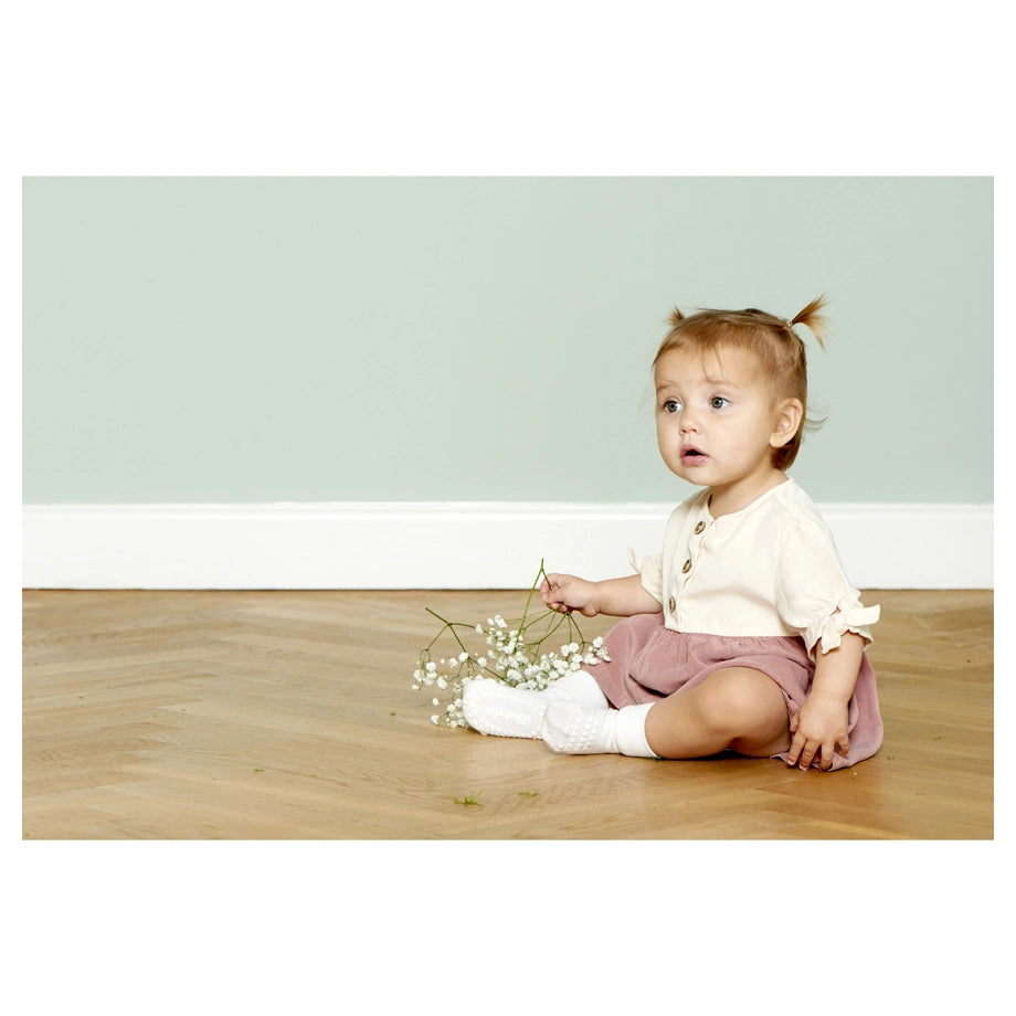 Go Baby Go Non-Slip Socks Bamboo (1-2Yrs) (Off White)