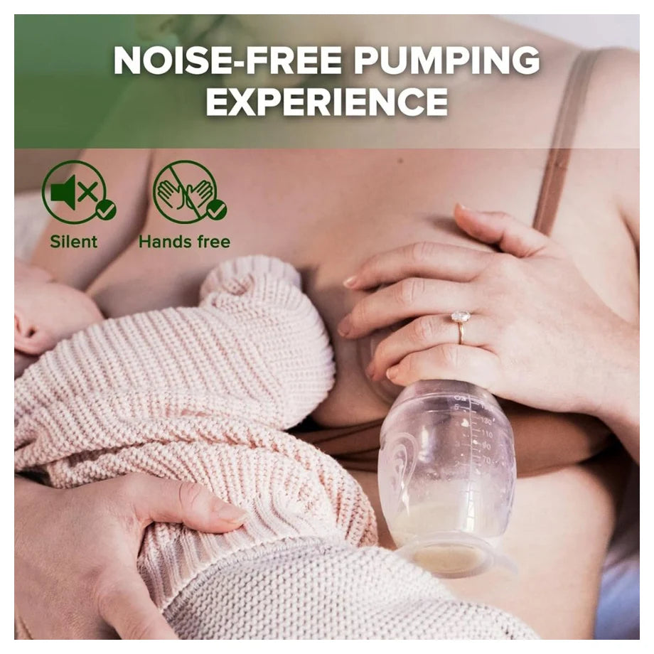 Haakaa 150Ml Silicone Breast Pump With Suction Base And Silicone Cap (Grey)