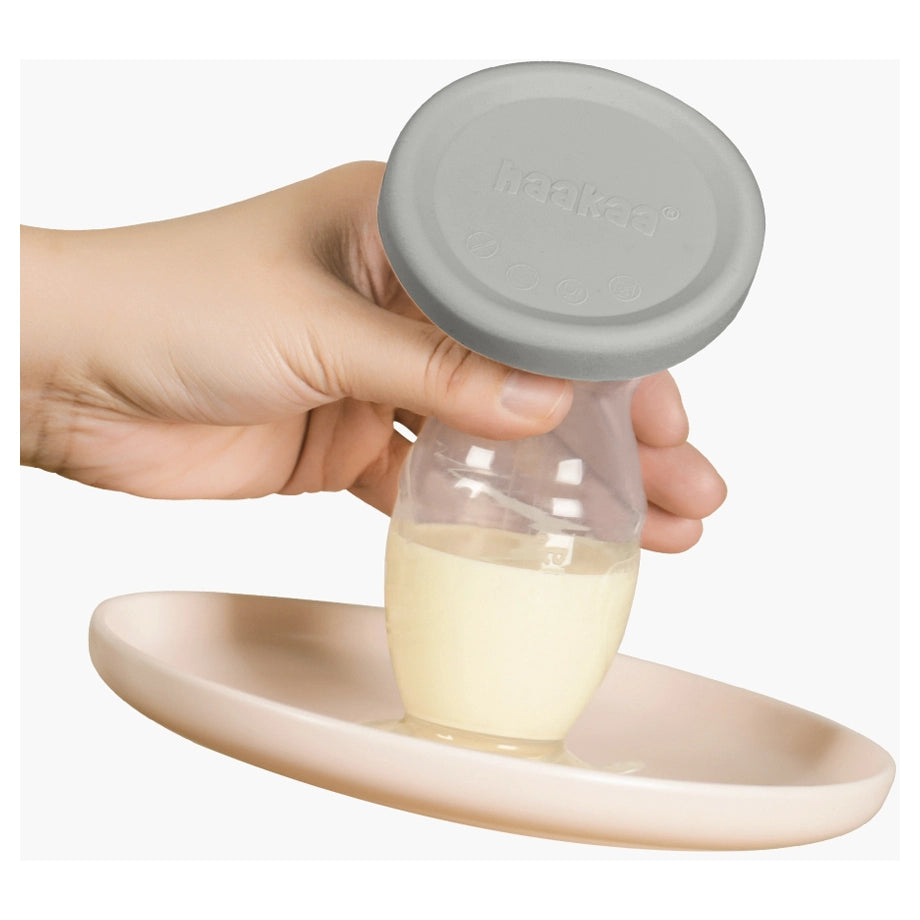 Haakaa 150Ml Silicone Breast Pump With Suction Base And Silicone Cap (Grey)