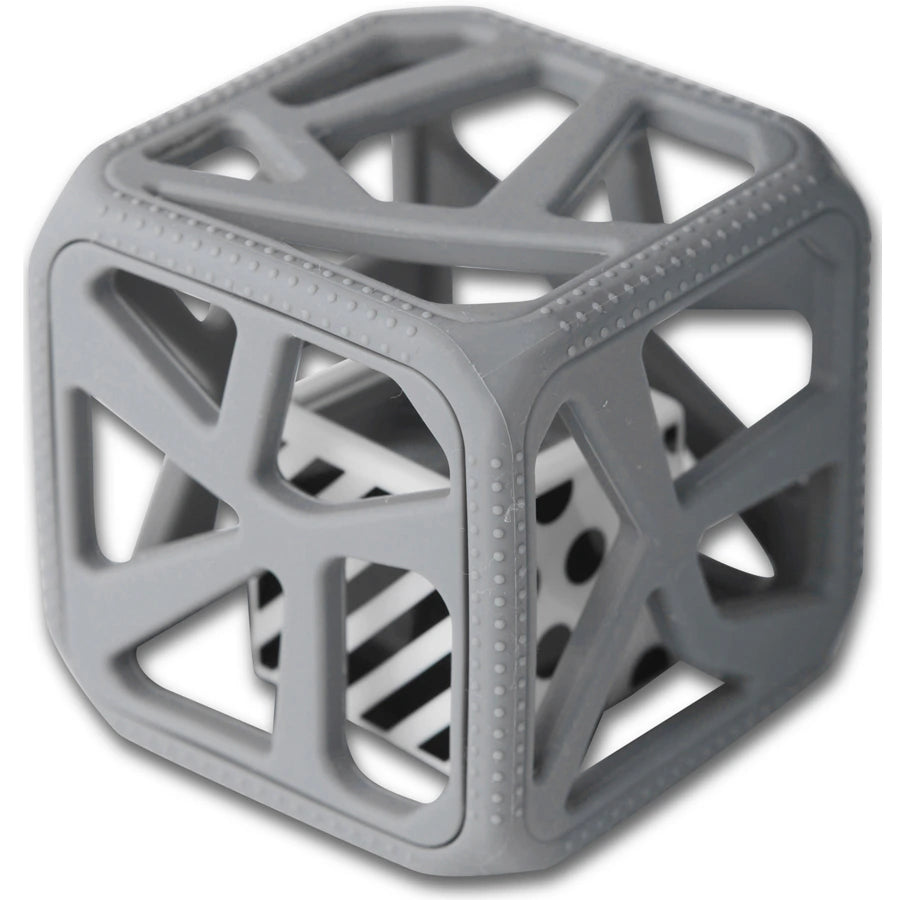 مالاركي كيدز مضغ مكعب سهل الإمساك عضاضة خشخيشة (رمادي) مالاركي كيدز مضغ مكعب سهل الإمساك عضاضة خشخيشة (رمادي)