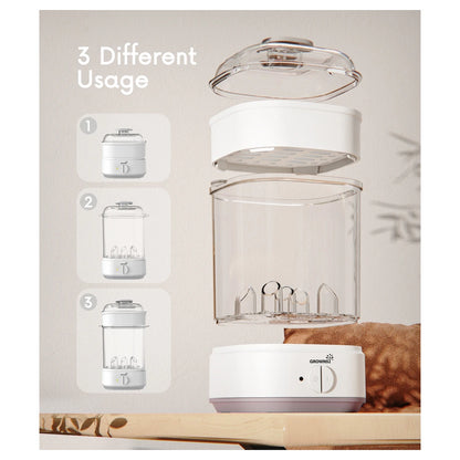 GROWNSY Baby Bottle Steam Sterilizer Electric Sanitizer with Timer