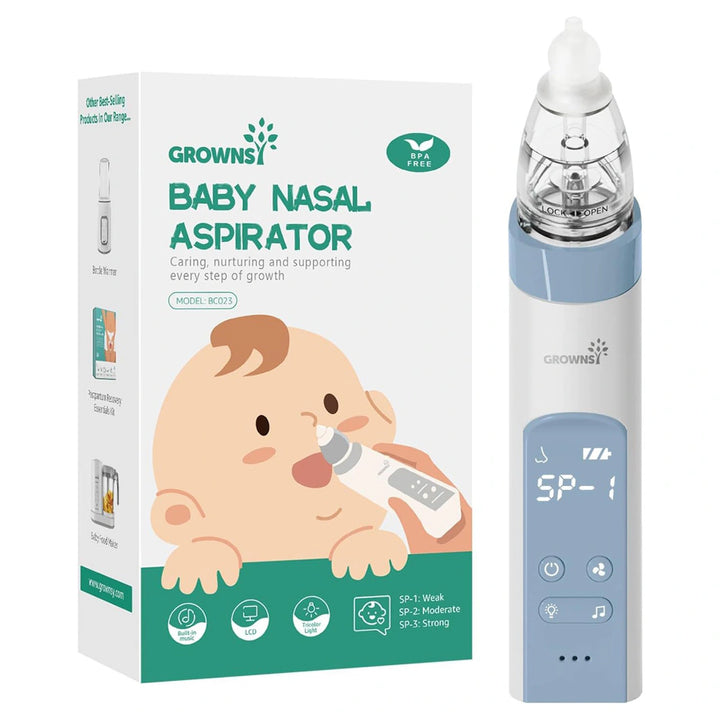 Grownsy Electric Nasal Aspirator With 3 Silicone Tips