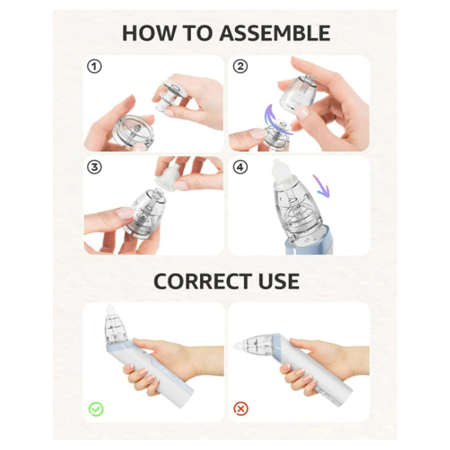 Grownsy Electric Nasal Aspirator With 3 Silicone Tips