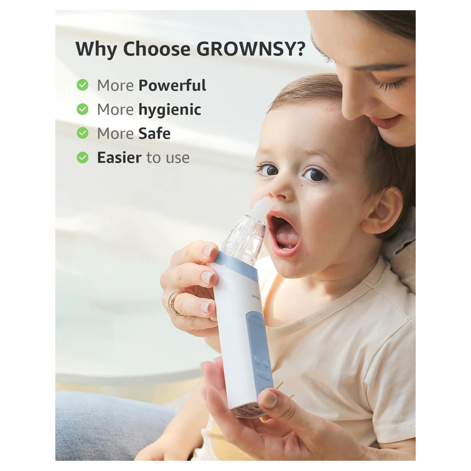 Grownsy Electric Nasal Aspirator With 3 Silicone Tips