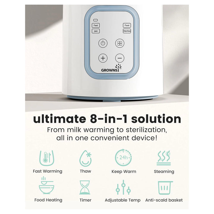 Grownsy Fast Bottle Warmer With Timer (White)