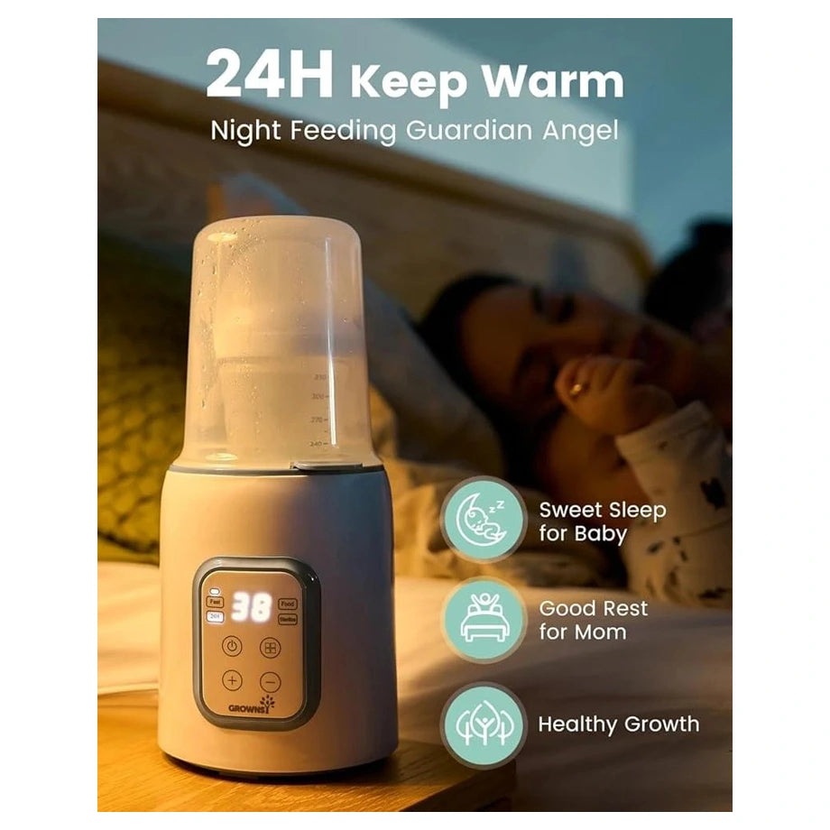 Grownsy 10-in-1 Fast Bottle Warmer With Timer (White)