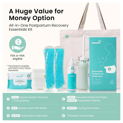 Grownsy All-In-One Postpartum Essentials Kit