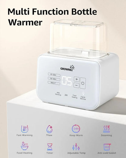 Grownsy Multi Function Bottle Warmer for Breast Milk / Formula with Temp Timer Control