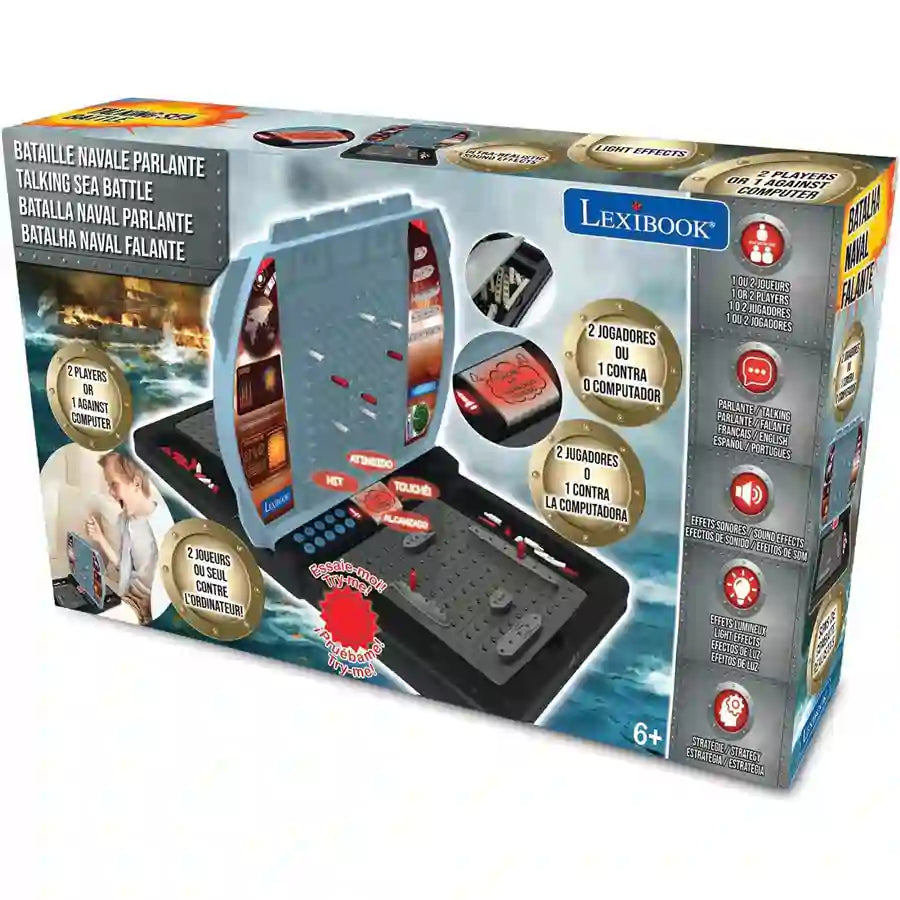 Lexibook - Electronic Talking Sea Battle Game W/Lights 1/2 Players