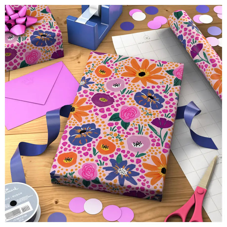 Hallmark Garden Stroll Floral Gift Roll Wrap (2 m)