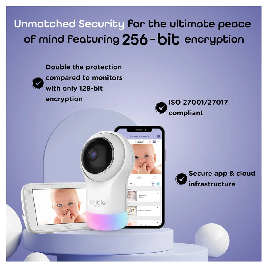 Hubble Connected Nursery Pal Glow+ Smart Baby Monitor with 5" Parent Unit & Wi-Fi