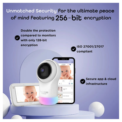 Hubble Connected Nursery Pal Glow+ Smart Baby Monitor with 5" Parent Unit & Wi-Fi