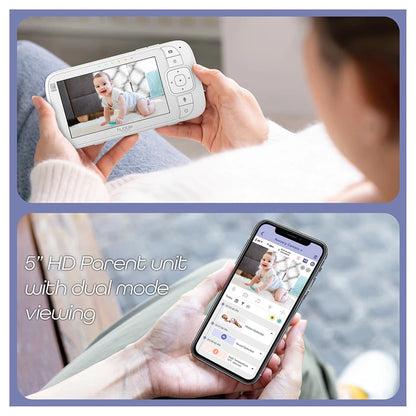 Hubble Connected Nursery Pal Glow+ Smart Baby Monitor with 5" Parent Unit & Wi-Fi