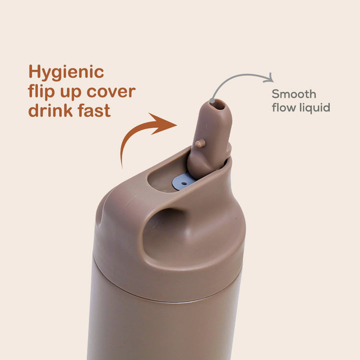 Hydrobrew Double Wall Insulated Sports Water Bottle 550ml (Khaki)