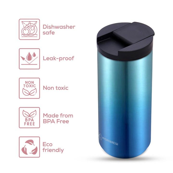 Hydrobrew Double Wall Insulated Tumbler Water Bottle 500ml (Blue)