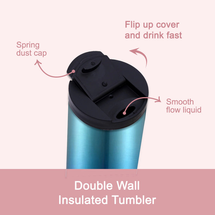 Hydrobrew Double Wall Insulated Tumbler Water Bottle 500ml (Blue)