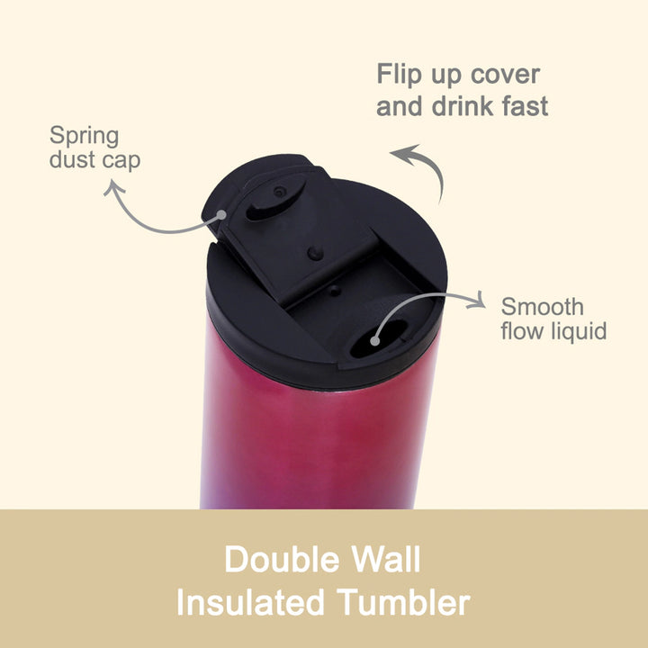 Hydrobrew Double Wall Insulated Tumbler Water Bottle Chrome 500ml