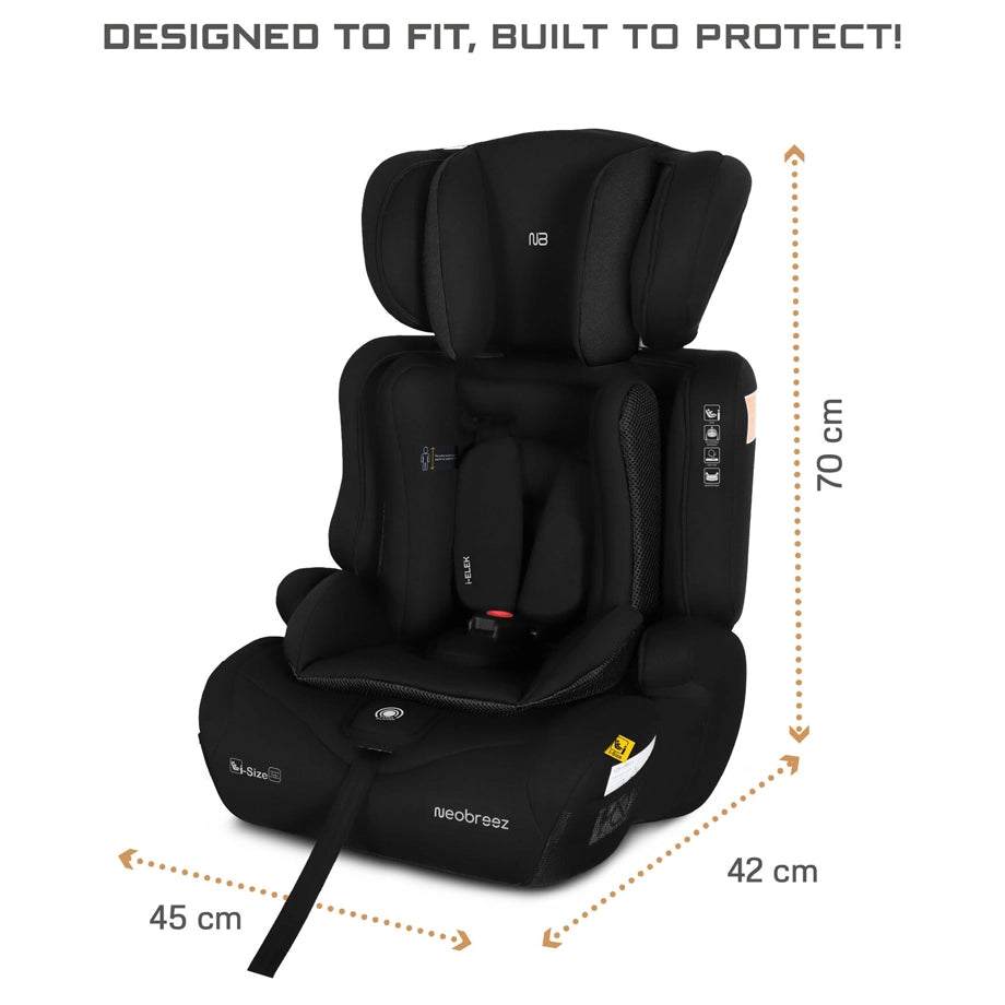 Neobreez ELEK 3-in-1 Toddler Car Seat i-Size 9m-12Y (Black)