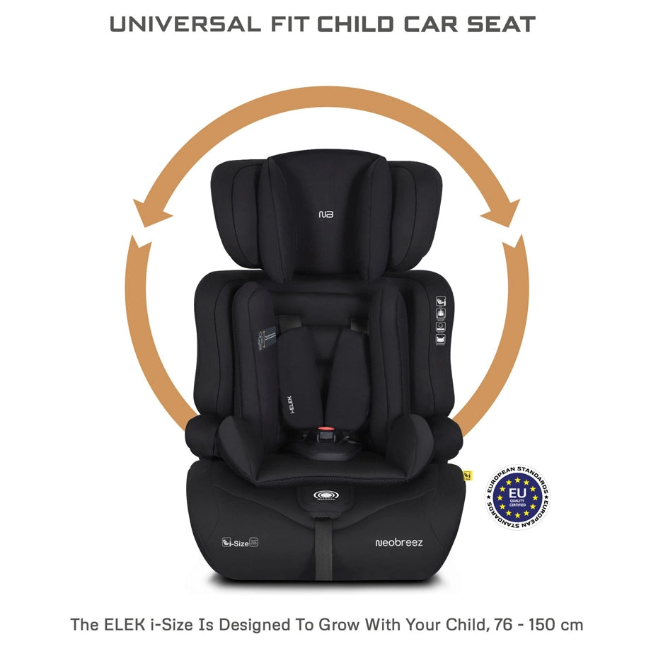 Neobreez ELEK 3-in-1 Toddler Car Seat i-Size 9m-12Y (Black)