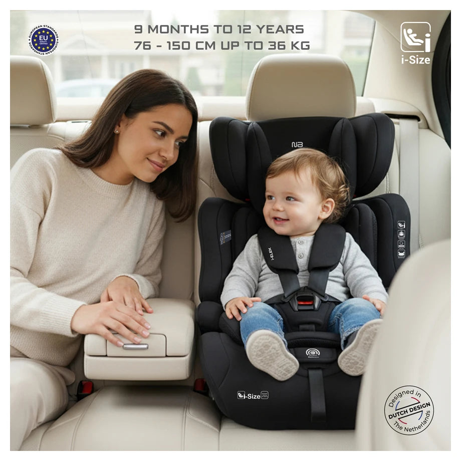 Neobreez ELEK 3-in-1 Toddler Car Seat i-Size 9m-12Y (Black)