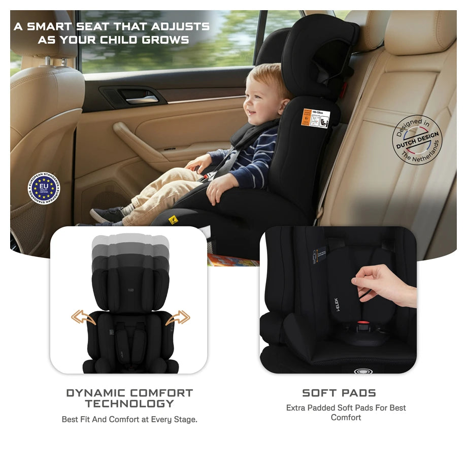 Neobreez ELEK 3-in-1 Toddler Car Seat i-Size 9m-12Y (Black)